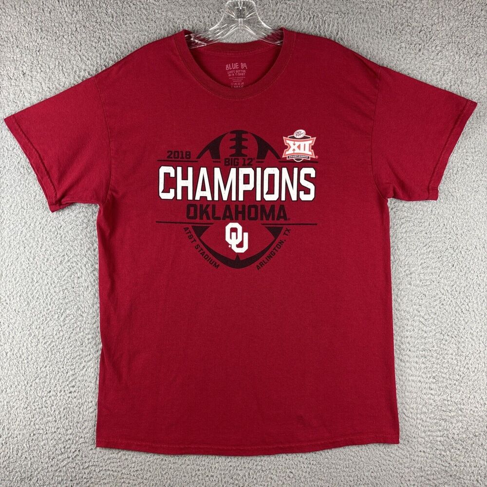 Oklahoma Sooners T-Shirt Men’s Large 2018 Big 12 College Football Champions